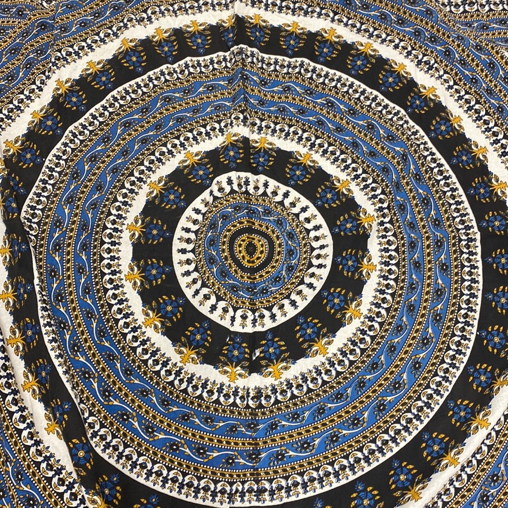 Urban Outfitters Blue, Yellow, Black, Cream Tapestry